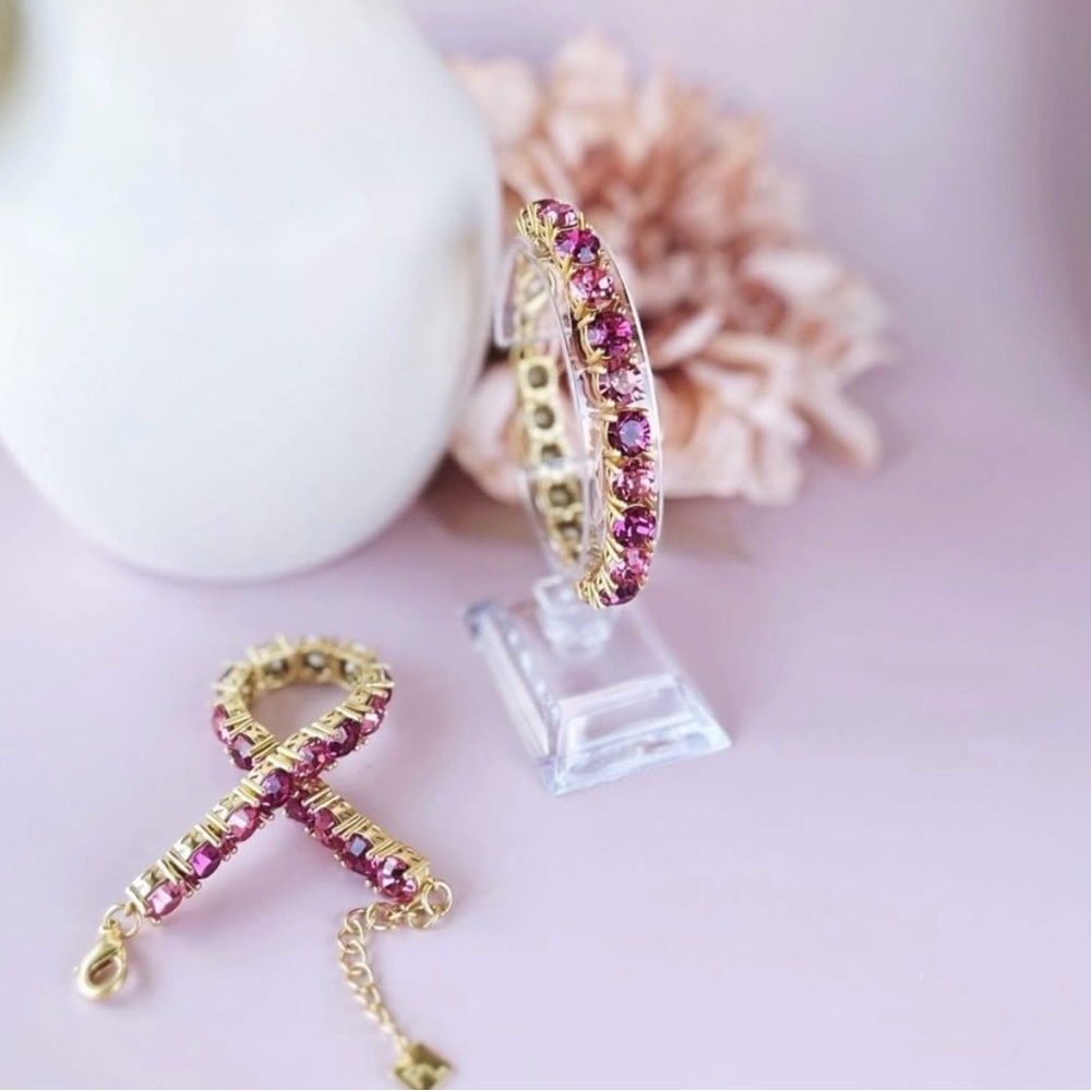 Park Lane Gold-Tone Bracelet with Pink Crystals - Picture 5 of 6